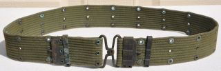 Vintage Us Military Odg Canvas Web Pistol Belt Army Air Force Navy Marine Corps