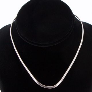 Vtg Sterling Silver Mexico Taxco Solid Modern 14 " Collar Choker Necklace - 12.  5g