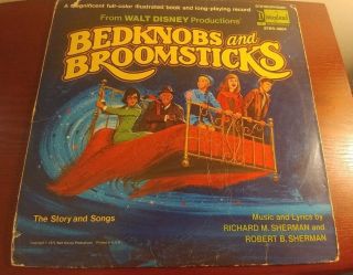 Walt Disney Bedknobs And Broomsticks Vintage Vinyl Record And Book 1971 Rare