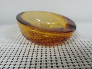 Vintage Mid Century Danish Modern Amber Glass Orb 3 1/2 