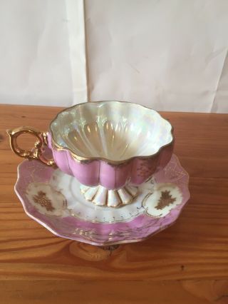 Vintage Tea Cup and Saucer.  Made by Classica 22 Carat Gold Hand Painted 3