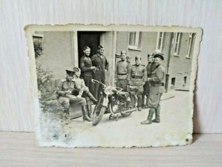 Vintage Photo Card The Second World War 1946 Soviet Military Men And Motorcycle