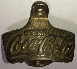 Brass Coca Cola Bottle Opener Wall Mount Coke Soda Cap Vintage Starr “X” 2