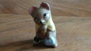 Vintage Hagen Renaker Monrovia Country Mouse Yellow Shawl Animal Miniature