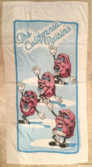 Vintage California Raisins Beach Towel 1987 48 " X 25 " Collectible