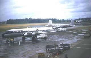 Vintage Slide Sl87 ☆ 1955 La United Alaska Airlines Airplanes Seattle 248a