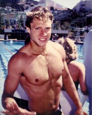 Gay: Vintage 90s/00s Semi - Nude Male 8x10 Photograph Blond Hottie By The Pool S5