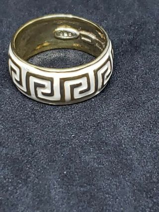 Vintage Milor Italy Sterling Silver “greek Key” Band Ring (9) - 6 Grams