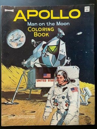 Apollo Man On The Moon Coloring Book Vintage 1969
