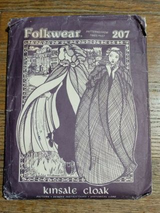 Vintage Folkwear Sewing Pattern 207 Kinsdale Cape Cloak Costume Partially Cut