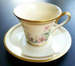 Lenox Flower Song Tea Cup & Saucer Set Coffee Teacup Vintage