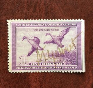 Vintage Us Duck Hunting Stamp,  Rw5