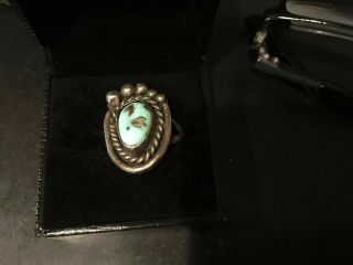 Vintage Sterling Silver Southwestern Turquoise Ring Size 6