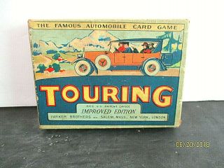 " Touring " A Vintage Automobile Card Game By Parker Bros.  1926.