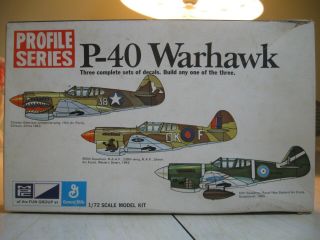 Vintage Mpc Profile Series 1/72 P - 40 Warhawk 2 - 114 - 100