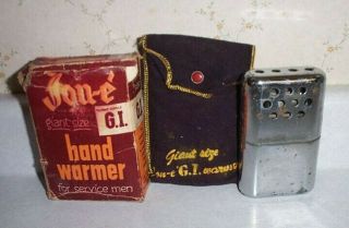 Vintage Jon - E Giant Size G.  I.  Hand Warmer For Soldiers,  In Orig.  Box,  Directions