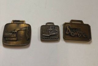 3 Vintage John Deere Heavy Machinery Watch Fobs For One Money