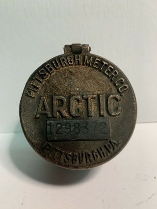 Vintage Brass Pittsburgh Pa Meter Co.  Arctic Water Meter With Glass.