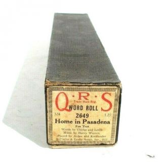 Vtg Qrs Word Roll Home In Pasadena 2649 (fox Trot) Player Piano Roll (11 Of 36)