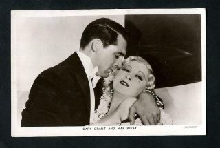 Vintage Cary Grant Mae West Picturegoer Film Partners Postcard 1930s Wowww