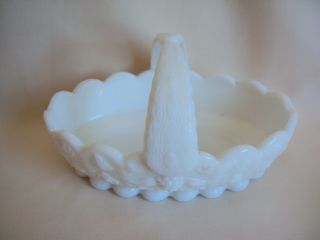 Vintage Westmoreland Milk Glass Candy Dish With Handle
