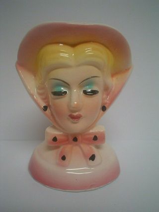 Vintage Lady Head Vase Made In Japan