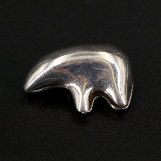 Vtg Sterling Silver - Navajo Solid Fetish Bear Slider Pendant - 5g