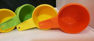 Vintage Retro Multi Colored Orange,  Green,  Yellow Tupperware 6 Measuring Cups 3