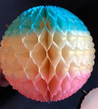 5 Vintage Honeycomb Tissue Balls Party Hanging Ball Decorations Multi Color