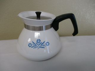 Vintage Corning Ware Blue Cornflower 6 Cup Coffee/teapot P - 104 - Stainless Lid