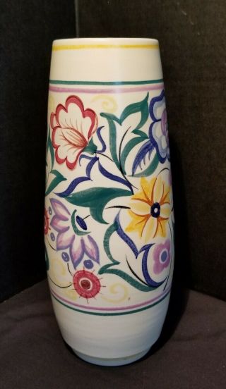 Vintage Poole Pottery,  Traditional Floral Vase,  Made In England