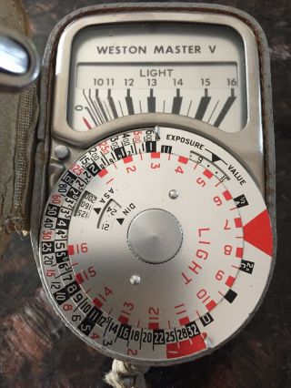 Vintage Weston Master V Light Meter with Invercone and cases 2