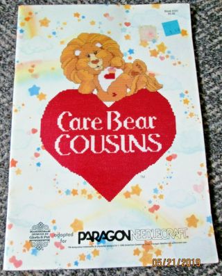 Vtg 1985 Care Bears Paragon Pattern Counted Cross Stitch Book By Gloria & Pat