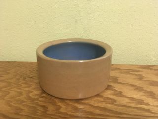 Vintage Stoneware Clay Glazed Crock Bowl Brown Blue 5 " X 2 " Euc
