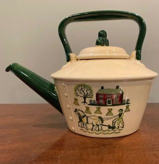 Vintage Metlox Poppytrail Homestead Provincial Tea Pot Teapot Made in California 3