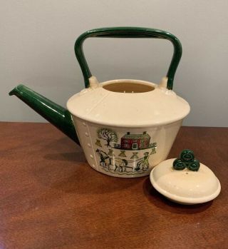 Vintage Metlox Poppytrail Homestead Provincial Tea Pot Teapot Made in California 4