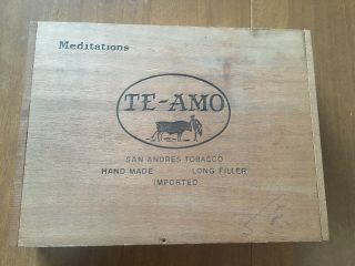 Te - Amo Vintage Cigar Box; Wooden; Dove - Tailed