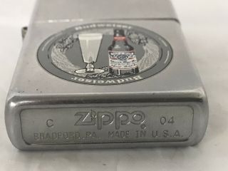 Vintage 2004 Budweiser Bottle & Pint Glass Logo Emblem Zippo Lighter 2