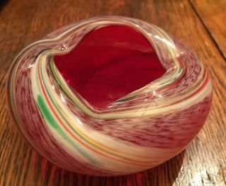 Vtg Murano Art Glass Multi Color Ash Tray Hand Blown Bowl