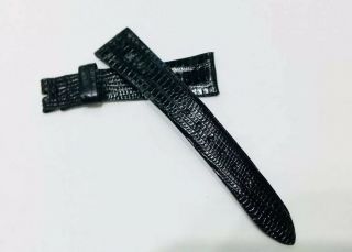 Vintage Omega 16mmblack Lizard Authentic Watch Band Strap (10596m)