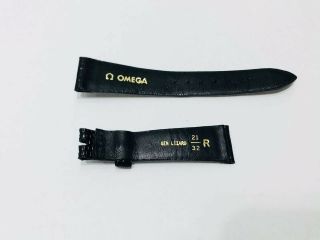 Vintage OMEGA 16mmBlack Lizard Authentic Watch Band Strap (10596M) 3