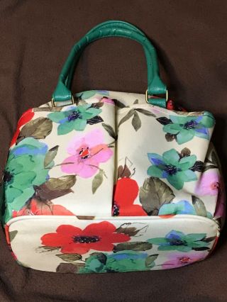 Pioneer Woman Vintage Style Floral Insulated Lunch Bag Tote Green And Cream