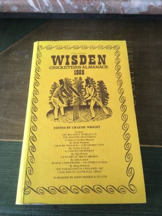 Wisden Cricketers Almanack 1988 Vintage Book 125th Edition Softback