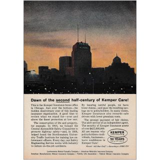 1961 Kemper Insurance: Dawn Of The Second Half Century Vintage Print Ad