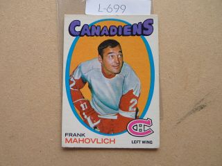 Vintage 1971 Hockey Card O Pee Che Montreal Canadiens Frank Mahovlich L699