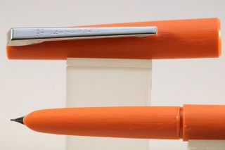 Vintage (c1970) Universal Stilnova Fountain Pen,  Orange With Chrome Trim,  Nos