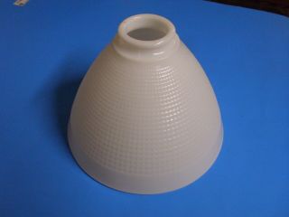 Vintage Torchiere Milk Glass Waffle Pattern Floor Lamp Shade 8 Inches Wide