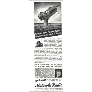1944 Motorola Radio: Handie - Talkie Vintage Print Ad