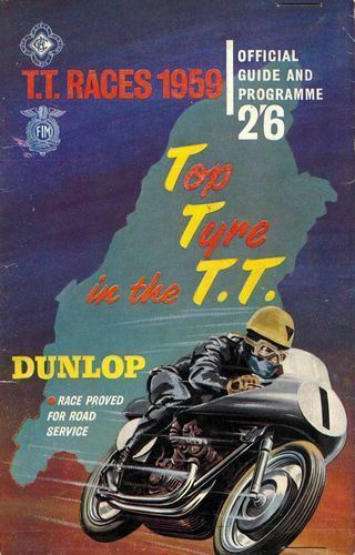 Vintage 1959 Isle Of Man Tt Motor Bike Racing Programme Poster Print A3/a4