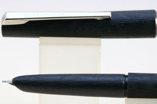 Vintage (c1970) Universal Stilnova Fountain Pen,  Black With Chrome Trim,  Nos